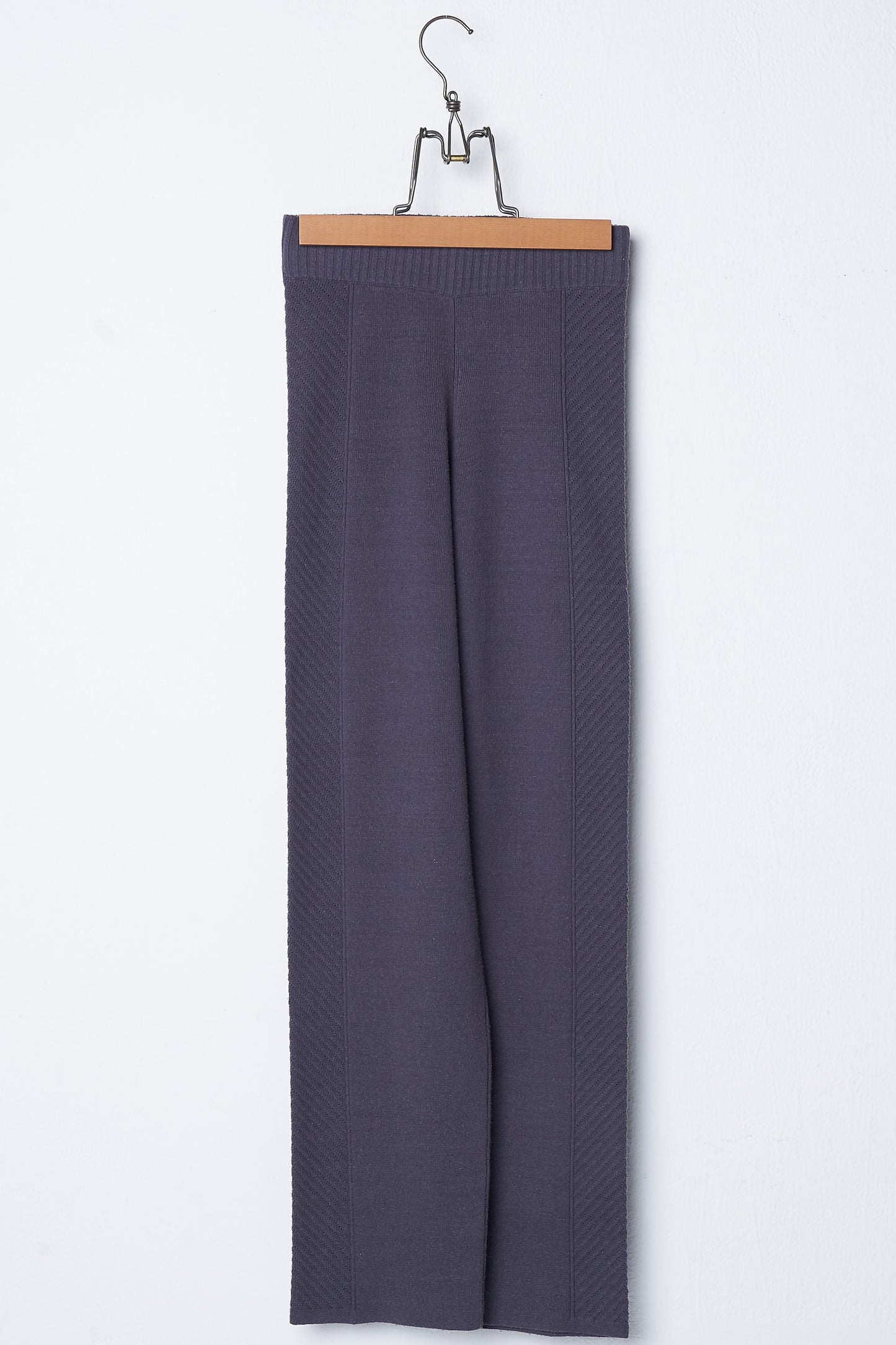 Raw silk knit long pants